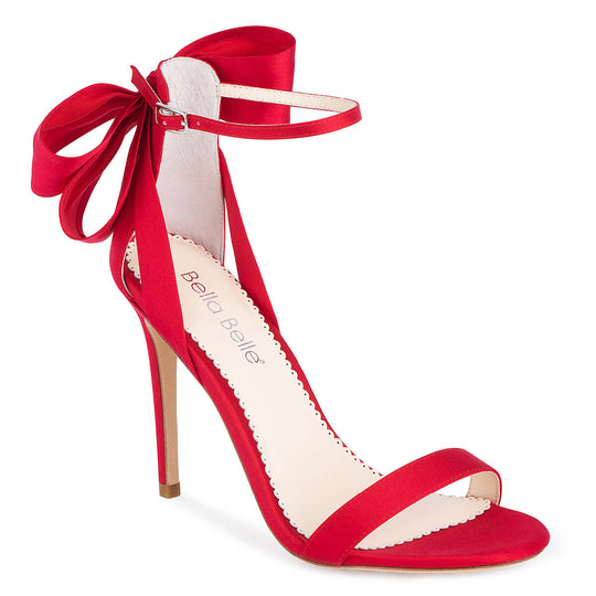 Bella Belle Maeve Red 4-Inch Heels with Silk Bow