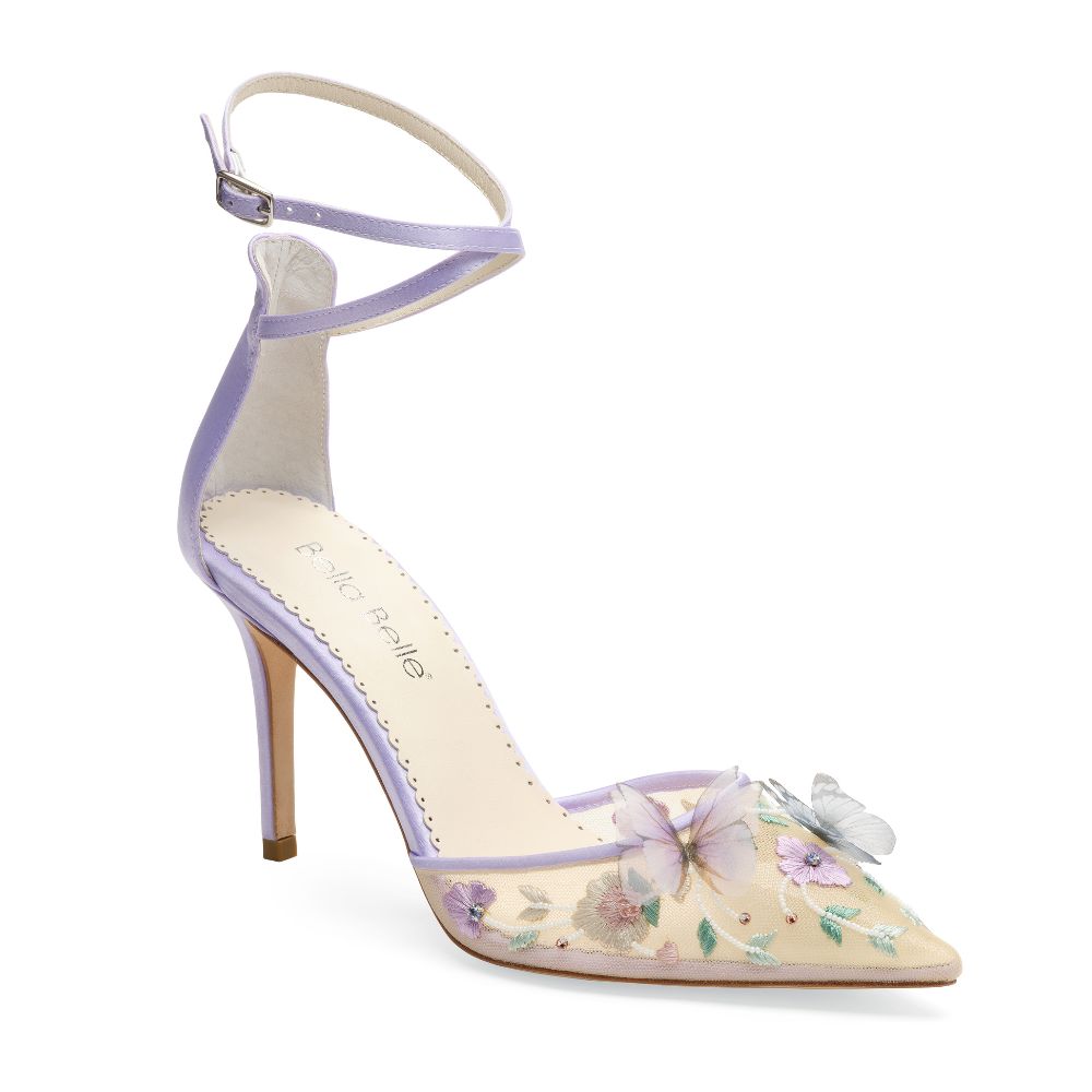 Bella Belle Shoes Eve Lavender Butterfly Heels Garden Party Shoes